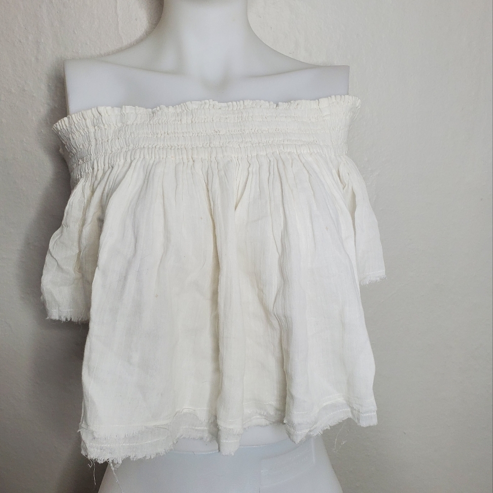 Free People White Milk Maid Crop Top